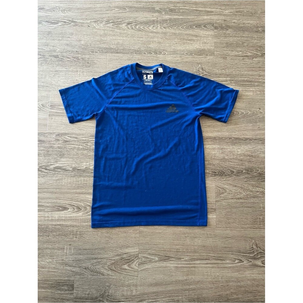 Adidas Ultimate Tee Shirt Mens Small Cobalt Blue Climalite Performance Crew